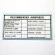 Decal & Placard, Recommended Airspeeds
