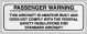Amateur Built Passenger Warning Placard, black