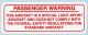 Special Light Sport Passenger Warning Placard, red